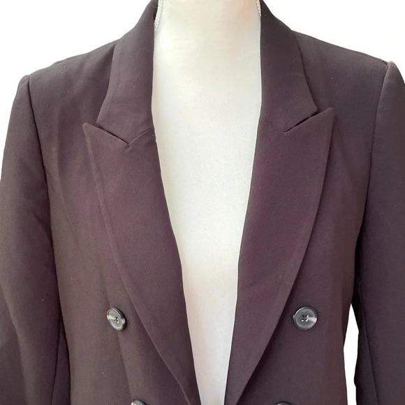 1. State Black Ruched Sleeve Double Breasted Blazer Size Medium - Picture 4 of 14